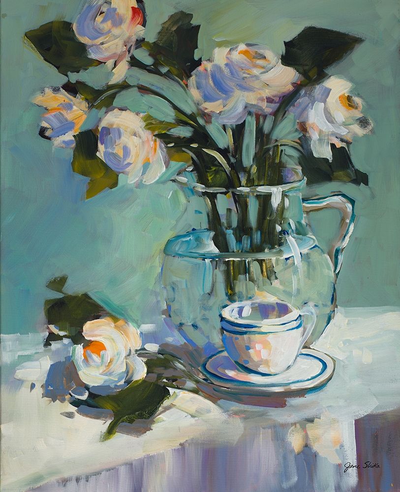 Flowers and Tea art print by Jane Slivka for $57.95 CAD