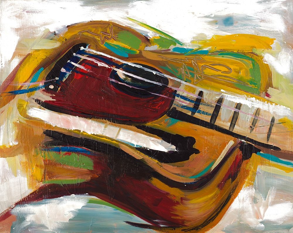Colorful Guitar art print by Andy Beauchamp for $57.95 CAD
