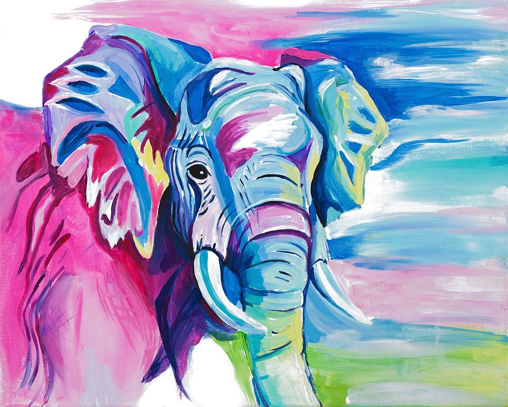 Fun Colorful Elephant art print by Chelsea Goodrich for $57.95 CAD
