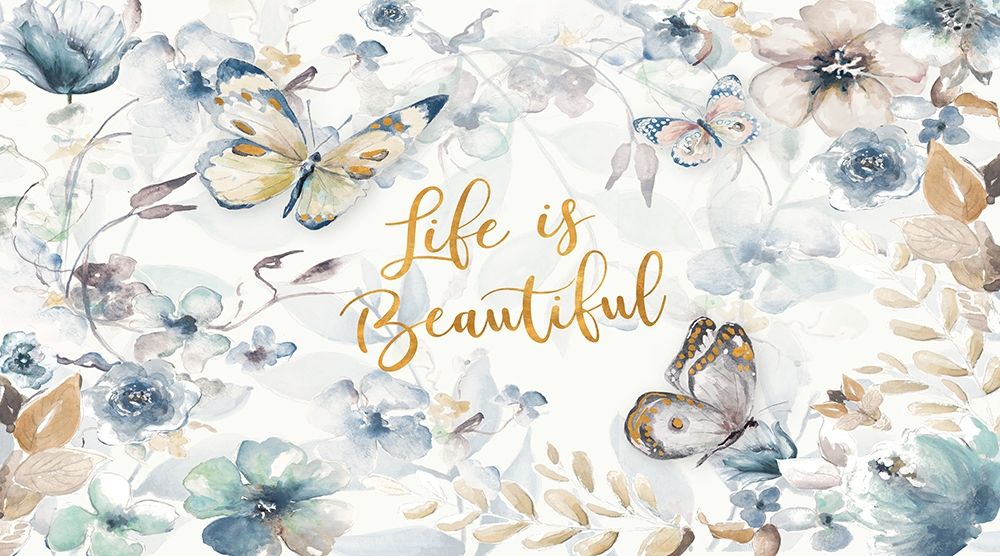 Life is Beautiful Butterfly Floral art print by Patricia Pinto for $57.95 CAD