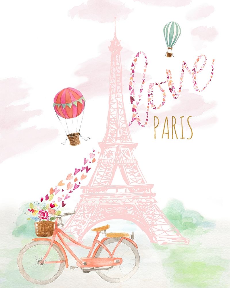 Pink Eiffel Bike Ride art print by Lanie Loreth for $57.95 CAD
