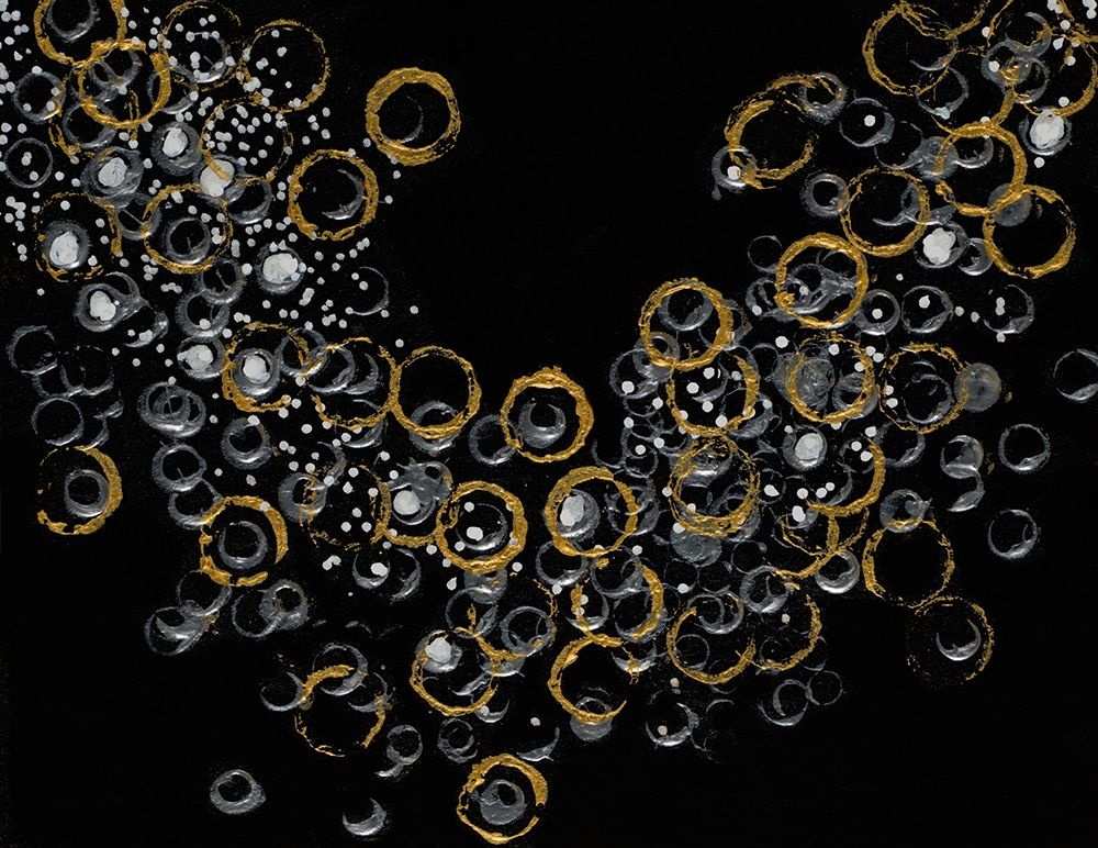Black and Gold Bubbles I art print by Merri Pattinian for $57.95 CAD