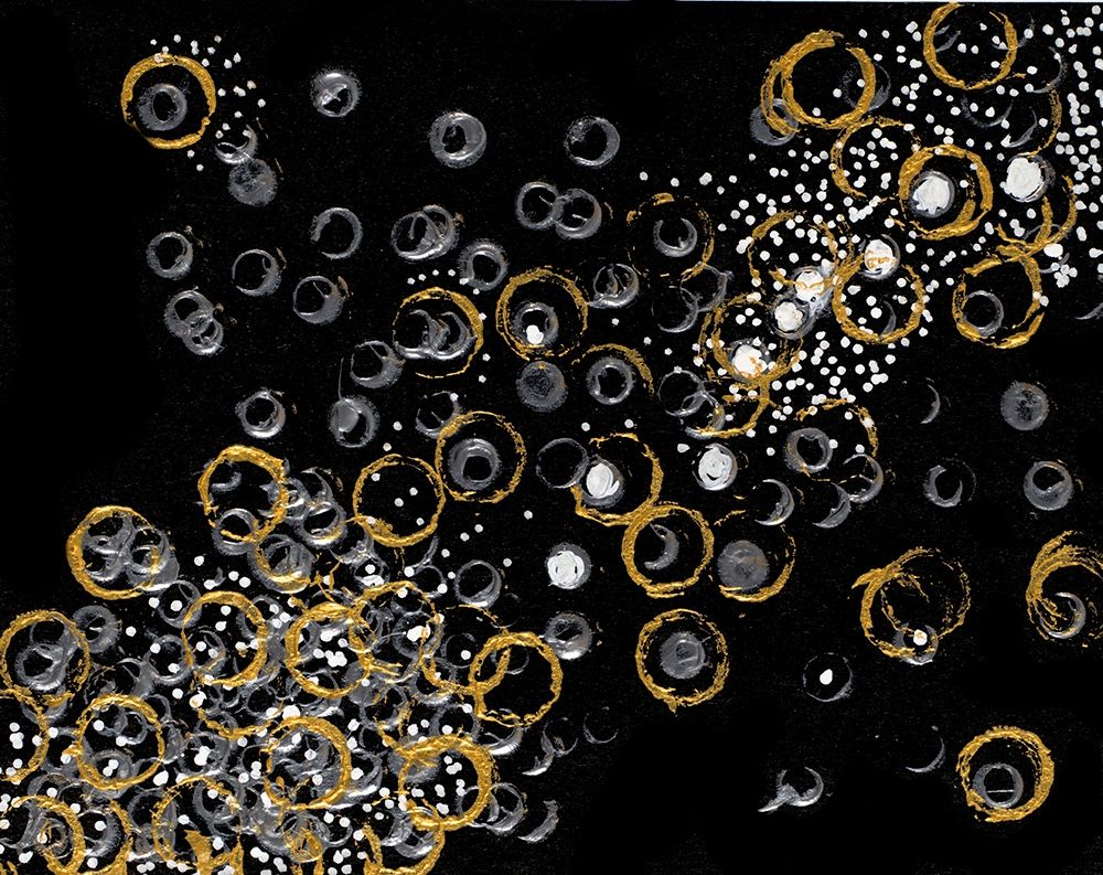 Black and Gold Bubbles II art print by Merri Pattinian for $57.95 CAD