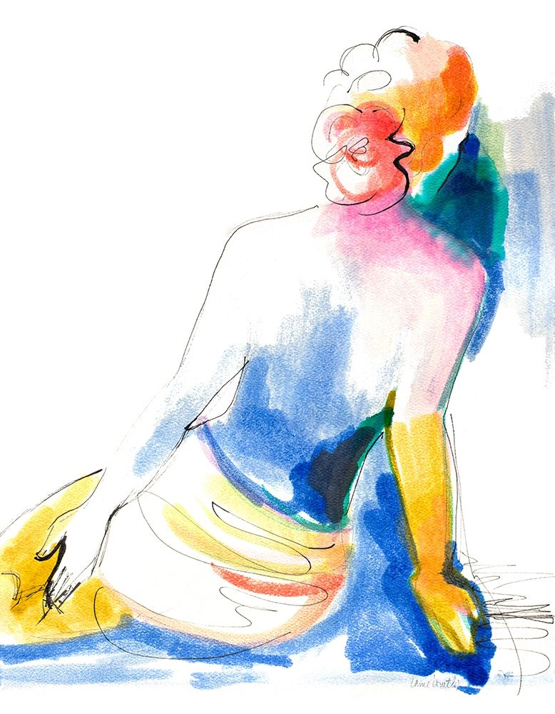 Colorful Seated Nude art print by Lanie Loreth for $57.95 CAD
