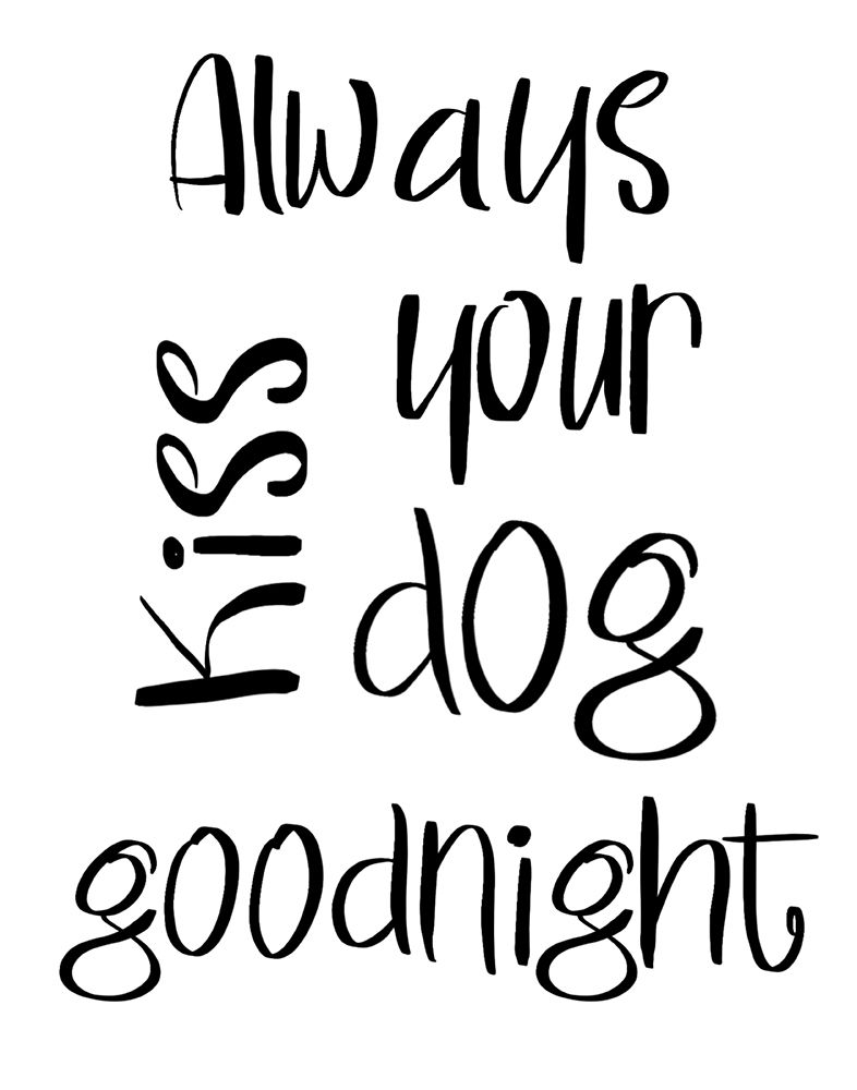 Always Kiss Your Dog Goodnight art print by SD Graphics Studio for $57.95 CAD