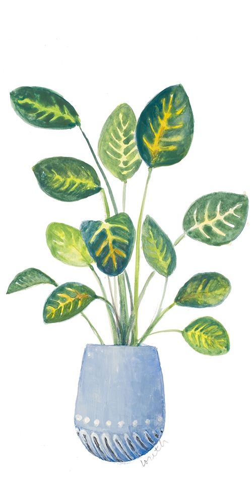 Croton In Blue Pot art print by Lanie Loreth for $57.95 CAD