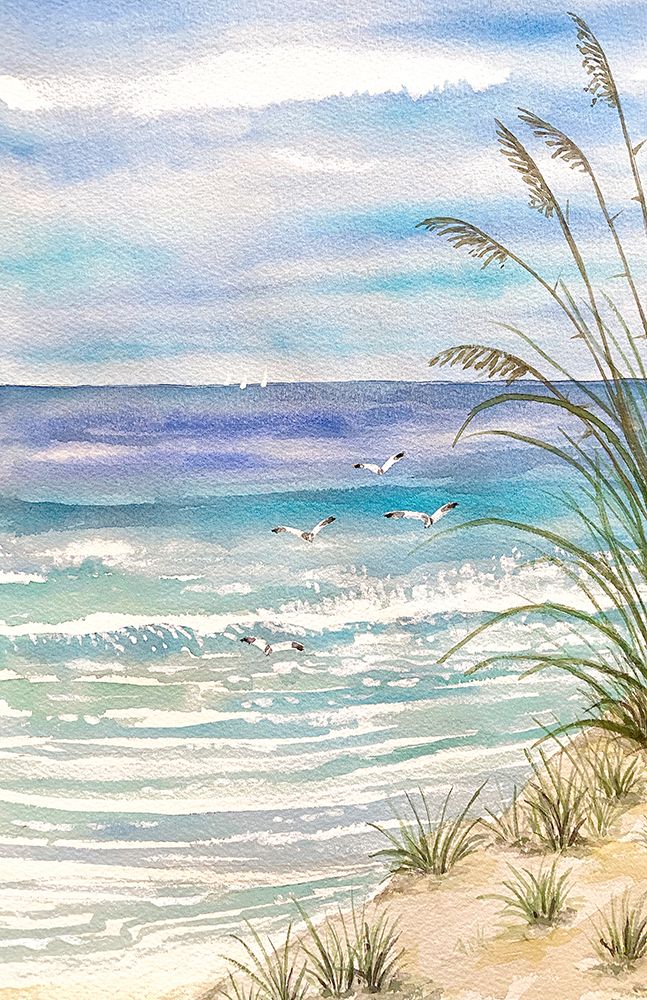 Watercolor Sea View I art print by Nicholas Biscardi for $57.95 CAD