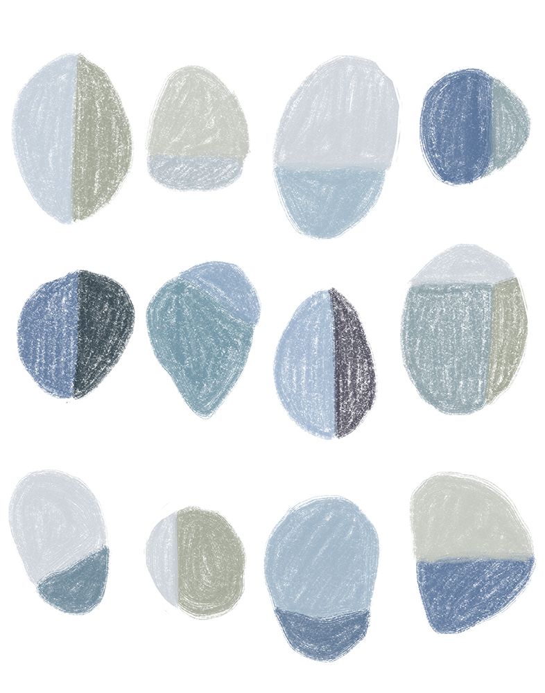 Blue Pebbles art print by Emily Navas for $57.95 CAD