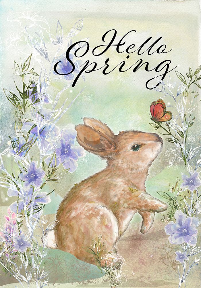 Hello Spring Sweet Bunny art print by Diannart for $57.95 CAD