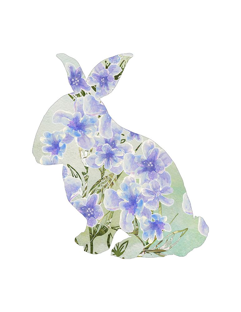 Sweet Spring Bunny Silhouette I art print by Diannart for $57.95 CAD