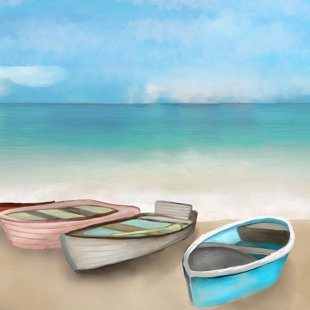 Rowboats By The Sea I art print by Elizabeth Medley for $57.95 CAD