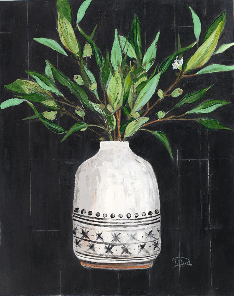 Potted Leaves on Black II art print by Patricia Pinto for $57.95 CAD