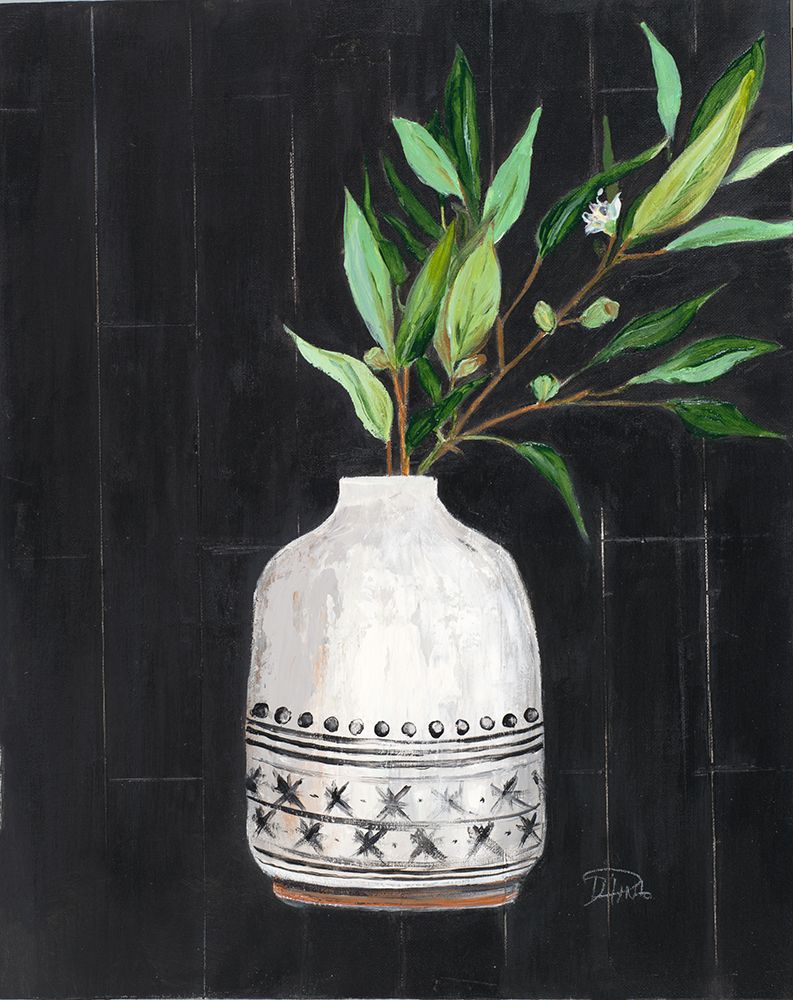 Potted Leaves on Black I art print by Patricia Pinto for $57.95 CAD