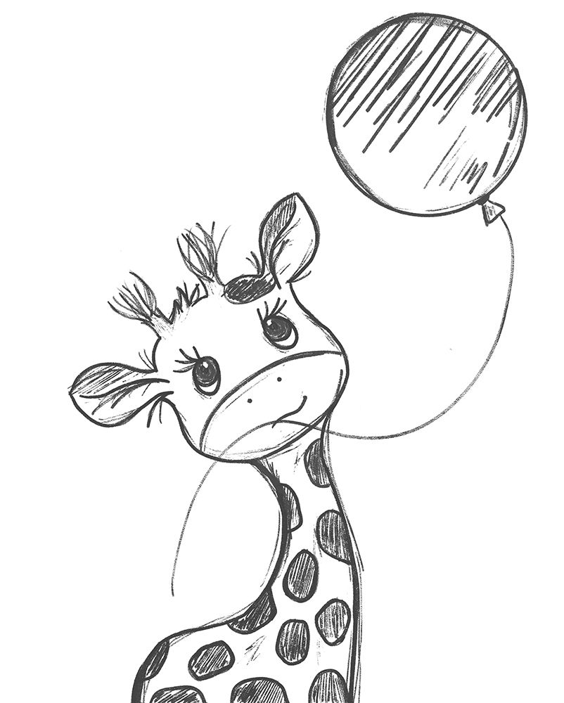 Giraffe and Balloon art print by Anna Quach for $57.95 CAD