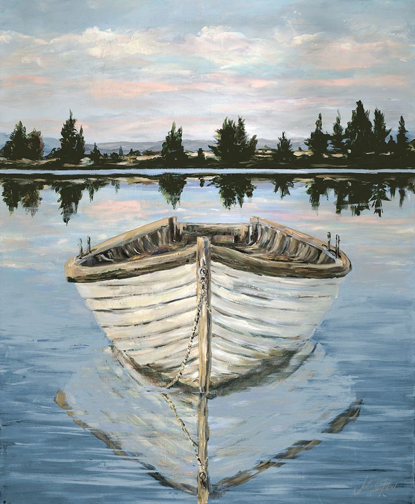 Boat At Bay Dusk art print by Julie DeRice for $57.95 CAD