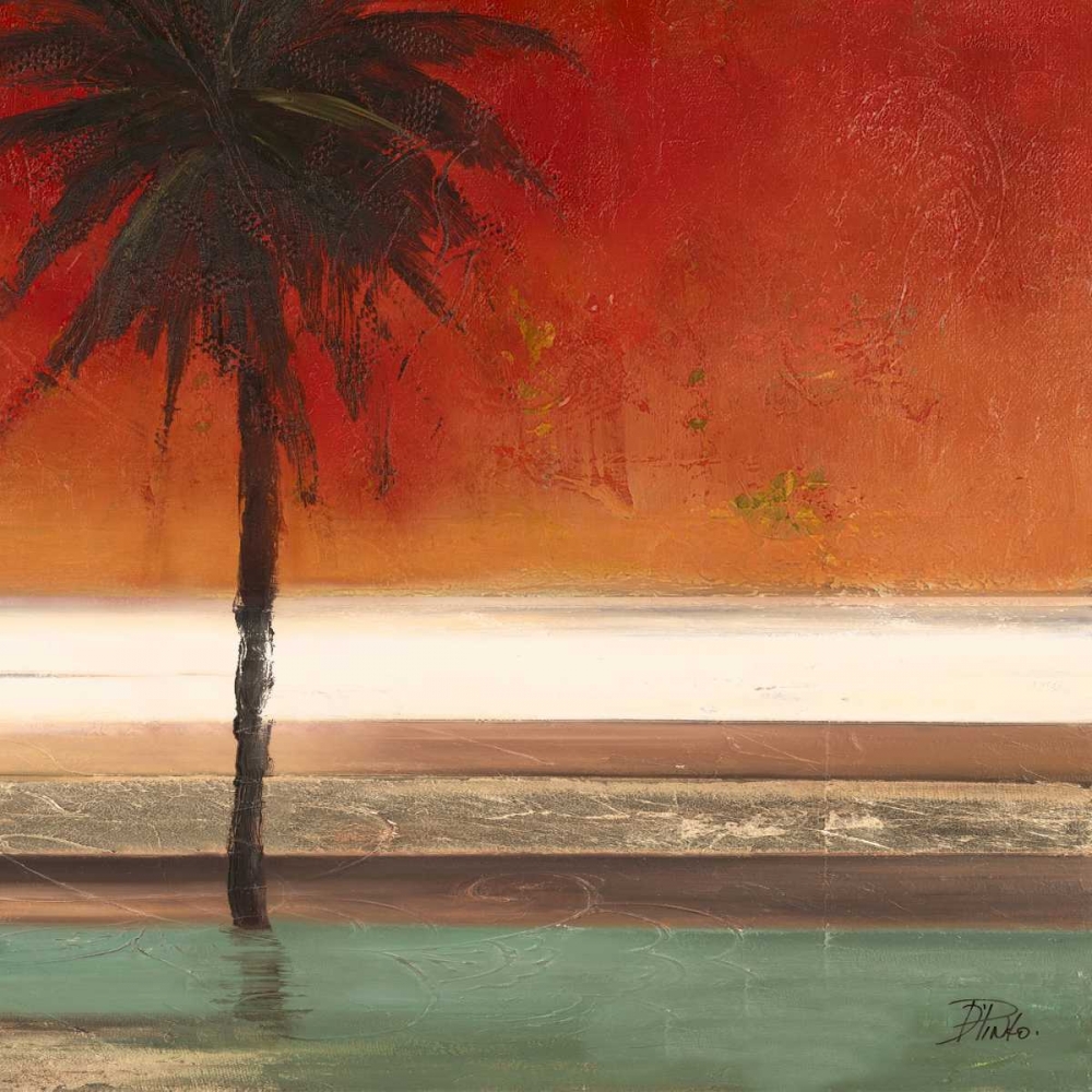 Red Coastal Palms Square II art print by Patricia Pinto for $44.95 CAD