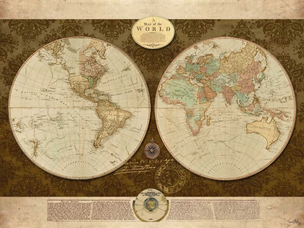 Map of World art print by Elizabeth Medley for $57.95 CAD