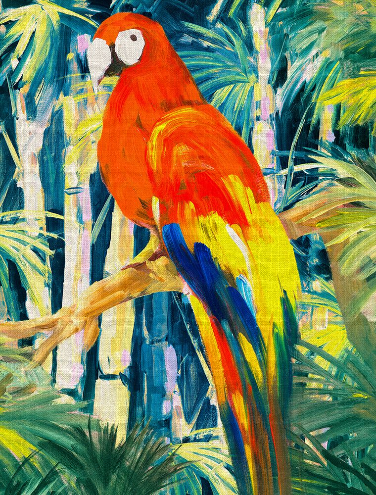 Parrots in Tropics I art print by Jane Slivka for $57.95 CAD