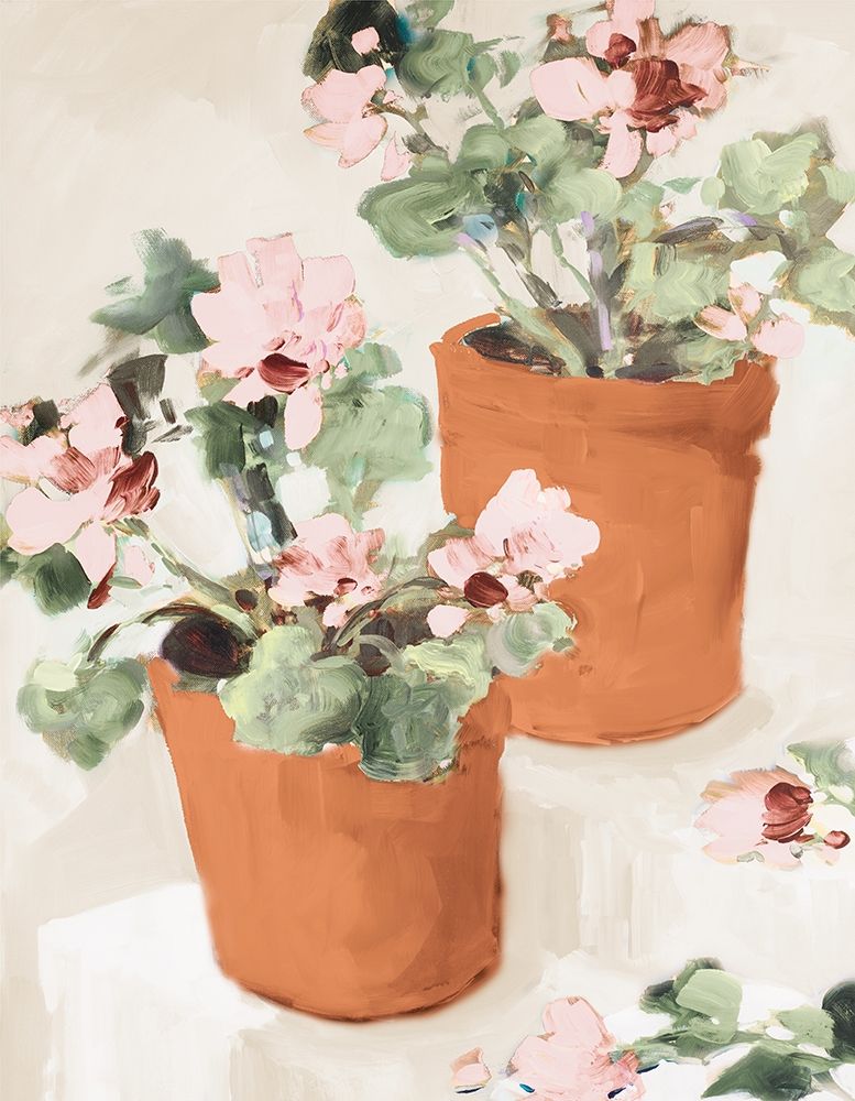 Potted Pink Geraniums art print by Jane Slivka for $57.95 CAD