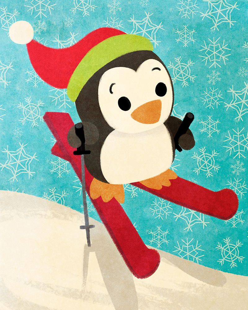 Skiing Penguin art print by Josefina for $57.95 CAD