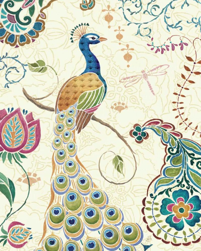 Peacock Fantasy II art print by Daphne Brissonnet for $57.95 CAD