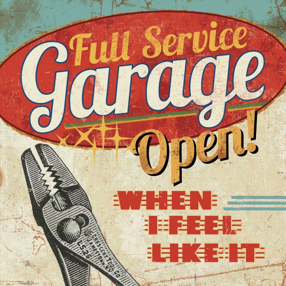 Mancave I - Full Service Garage art print by Pela Studio for $57.95 CAD