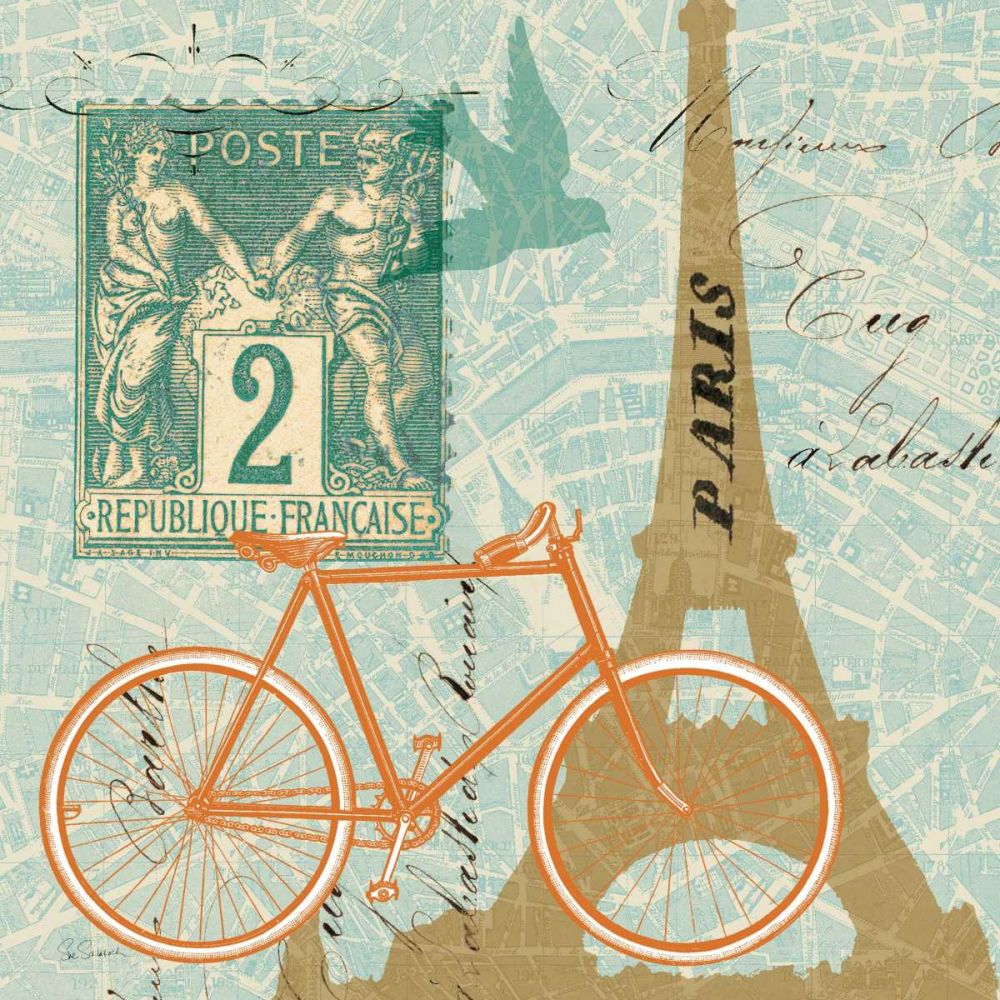 Postcard from Paris Collage art print by Sue Schlabach for $57.95 CAD
