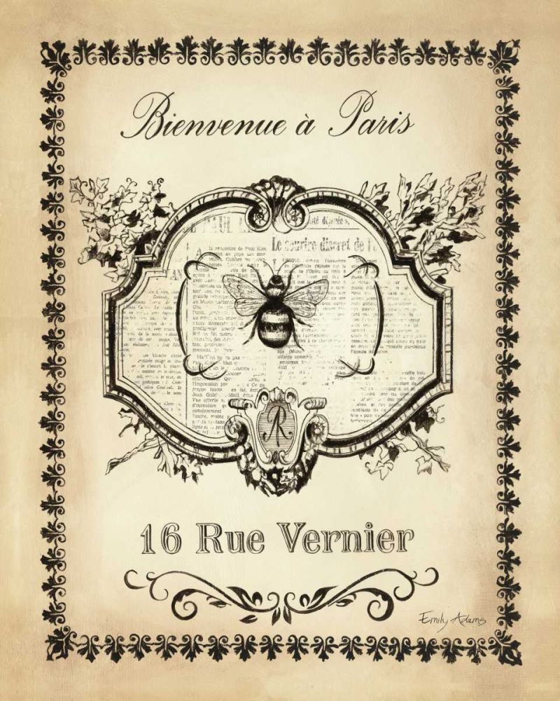 Paris Bees I art print by Emily Adams for $57.95 CAD
