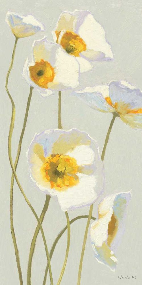 White on White Poppies Panel I art print by Shirley Novak for $57.95 CAD