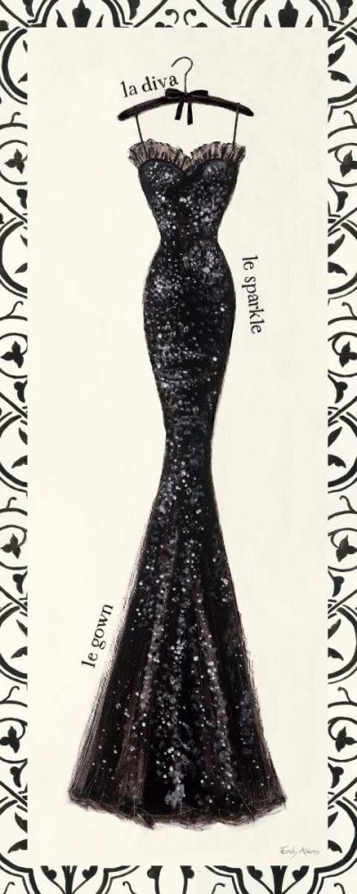 Couture Noir Original IV with Border art print by Emily Adams for $57.95 CAD