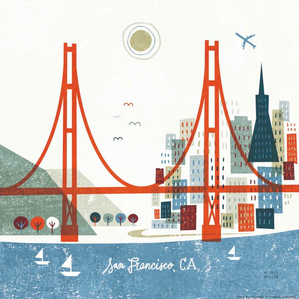 Colorful San Francisco art print by Michael Mullan for $57.95 CAD