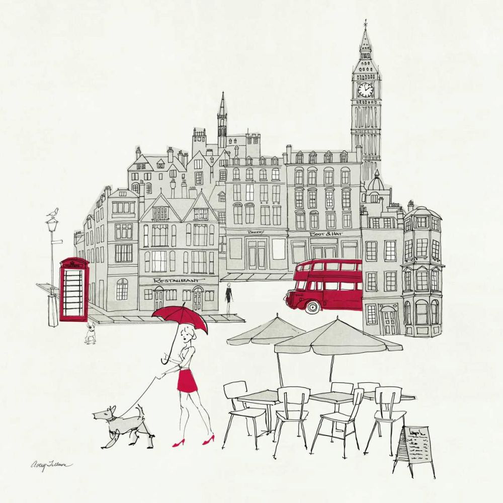 World Cafe I - London Red art print by Avery Tillmon for $57.95 CAD