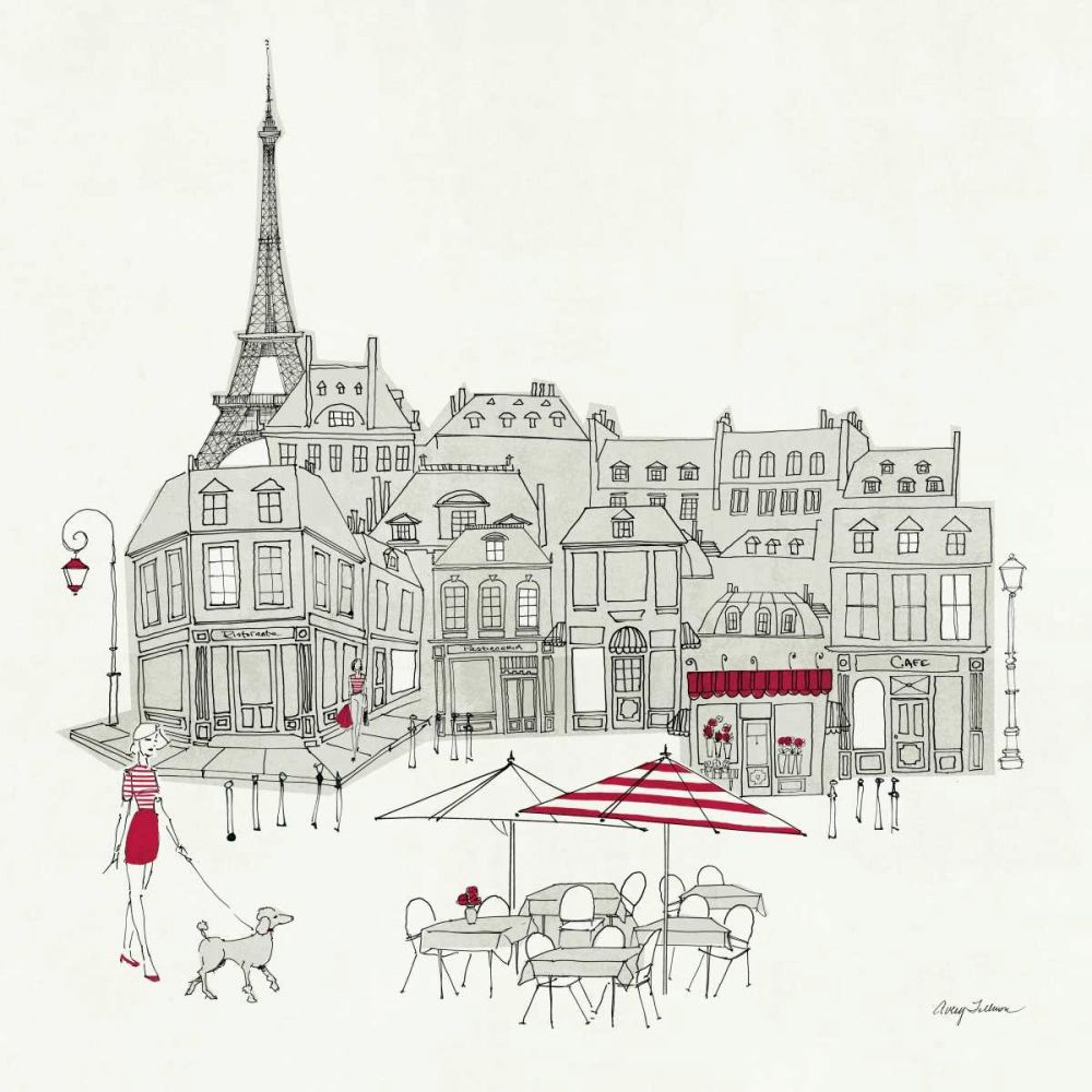 World Cafe  II - Paris Red art print by Avery Tillmon for $57.95 CAD