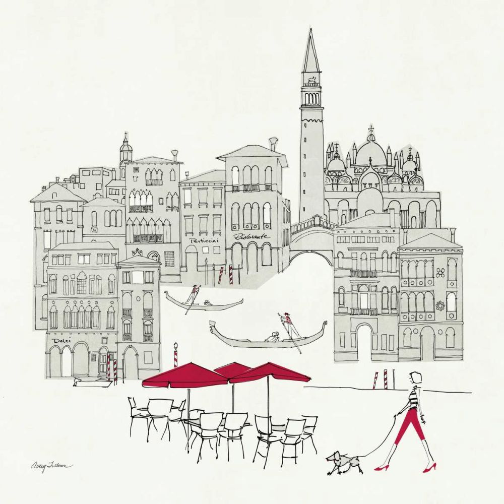 World Cafel IV - Venice Red art print by Avery Tillmon for $57.95 CAD