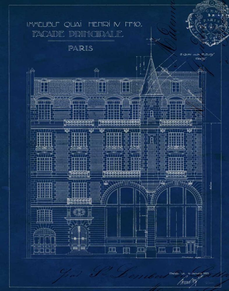 Quai Henri Blueprint I art print by Wild Apple Portfolio for $57.95 CAD