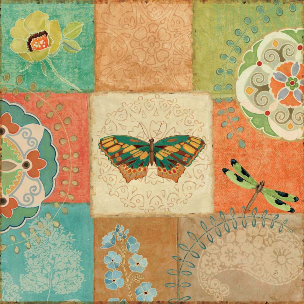 Folk Floral IV Center Butterfly art print by Daphne Brissonnet for $57.95 CAD