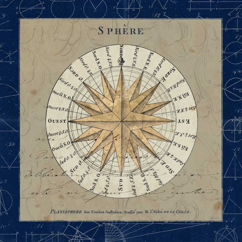Sphere Compass Blue art print by Sue Schlabach for $63.95 CAD