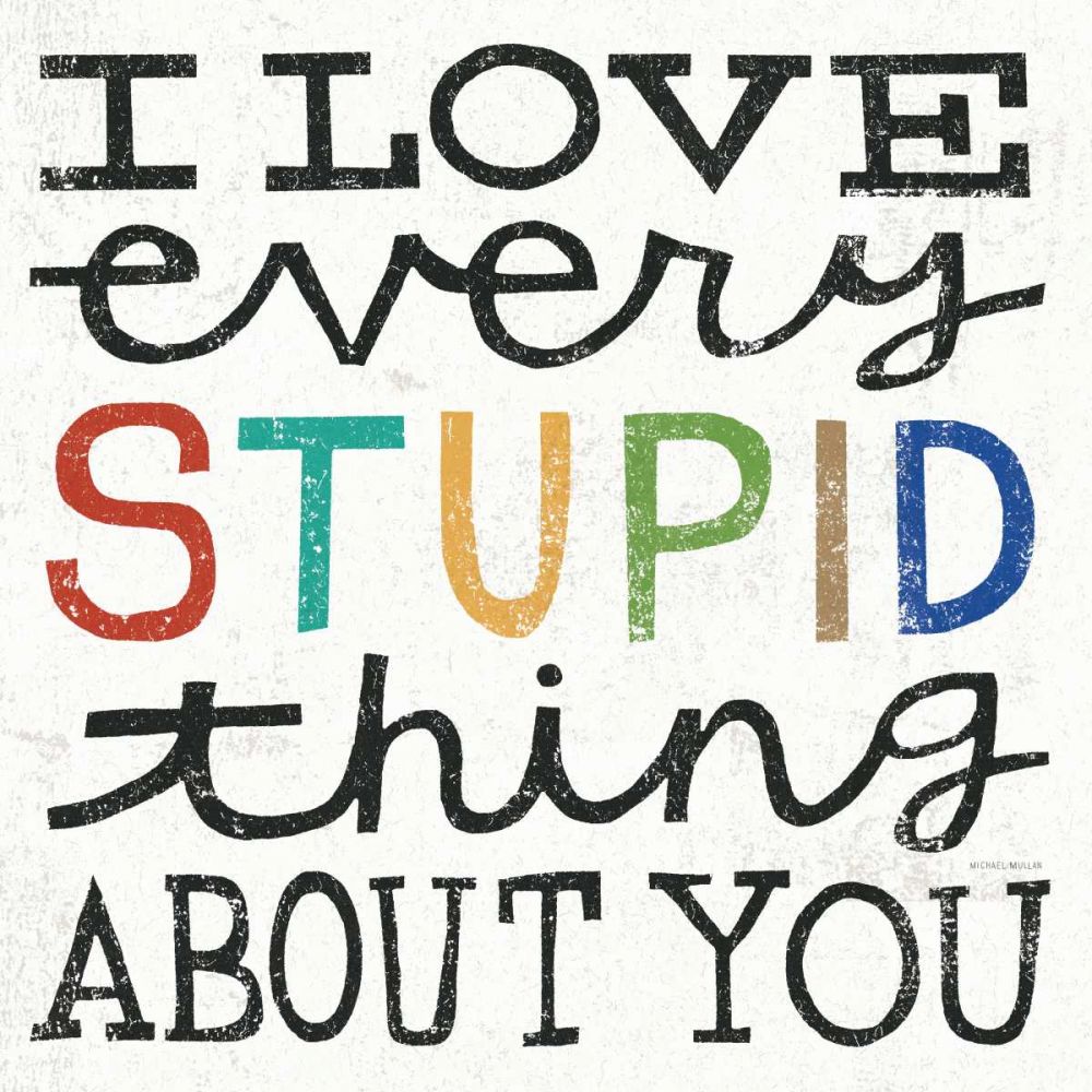I Love Every Stupid Thing About You art print by Michael Mullan for $63.95 CAD