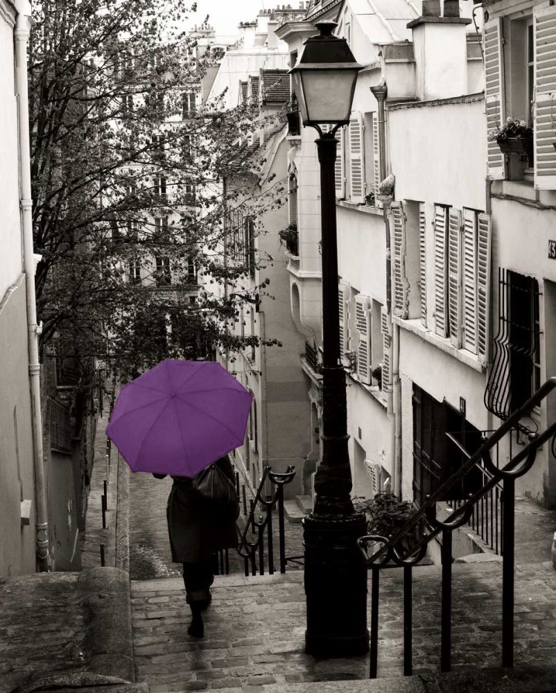 Paris Stroll II Purple Umbrella art print by Sue Schlabach for $57.95 CAD
