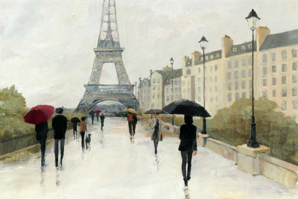 Eiffel in the Rain Marsala Umbrella art print by Avery Tillmon for $57.95 CAD