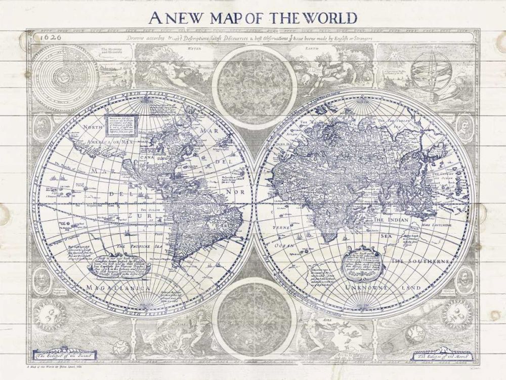 A New Map of the World art print by Sue Schlabach for $57.95 CAD