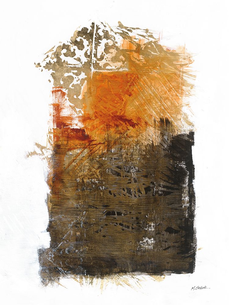 Gold Orange Abstract art print by Mike Schick for $57.95 CAD