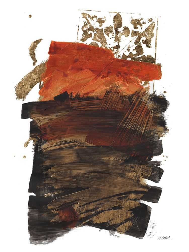 Gold Black Abstract I Red art print by Mike Schick for $57.95 CAD