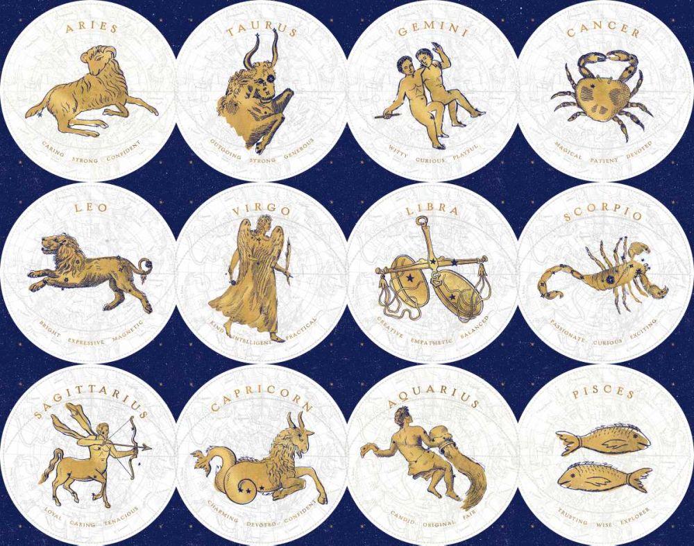 Gilded Zodiac Signs art print by Sue Schlabach for $57.95 CAD