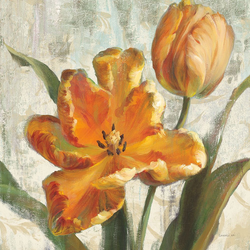 Parrot Tulips I on Ivory art print by Danhui Nai for $57.95 CAD