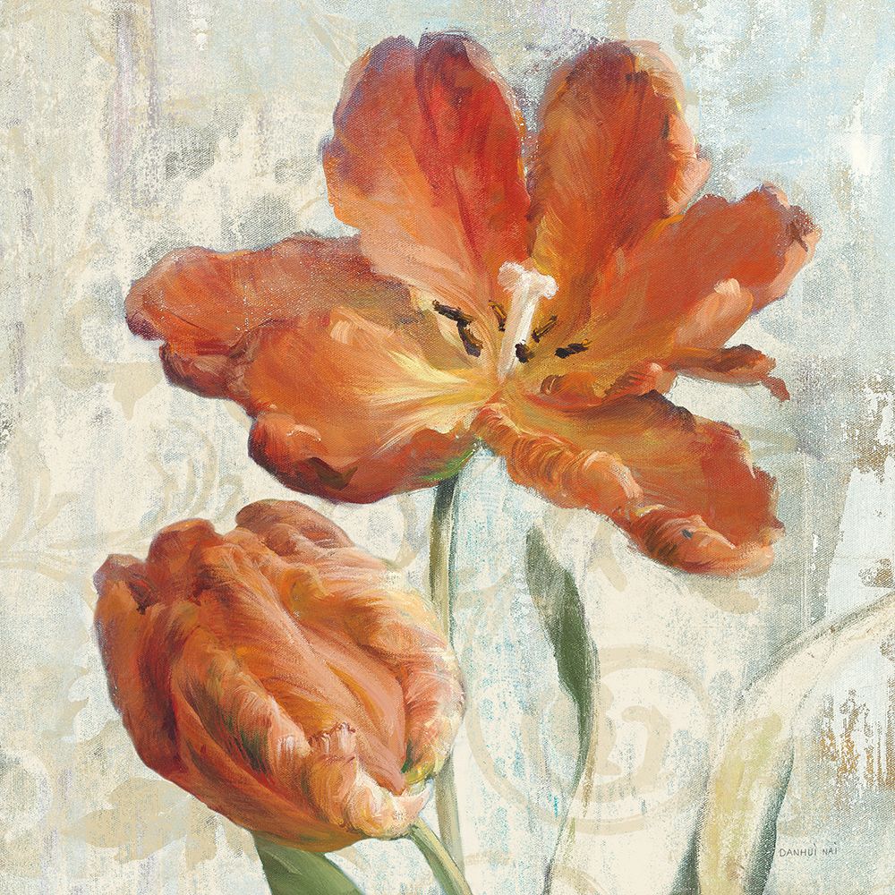 Parrot Tulips II  on Ivory art print by Danhui Nai for $57.95 CAD