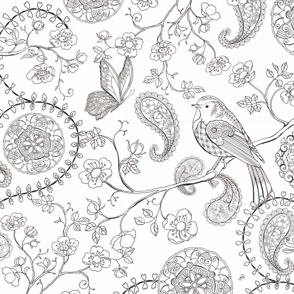 Color My World Bird Paisley square art print by Daphne Brissonnet for $57.95 CAD