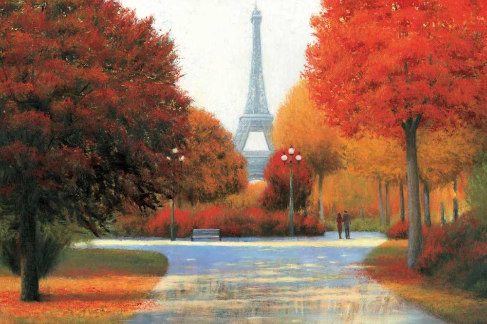 Autumn in Paris Couple  art print by James Wiens for $57.95 CAD