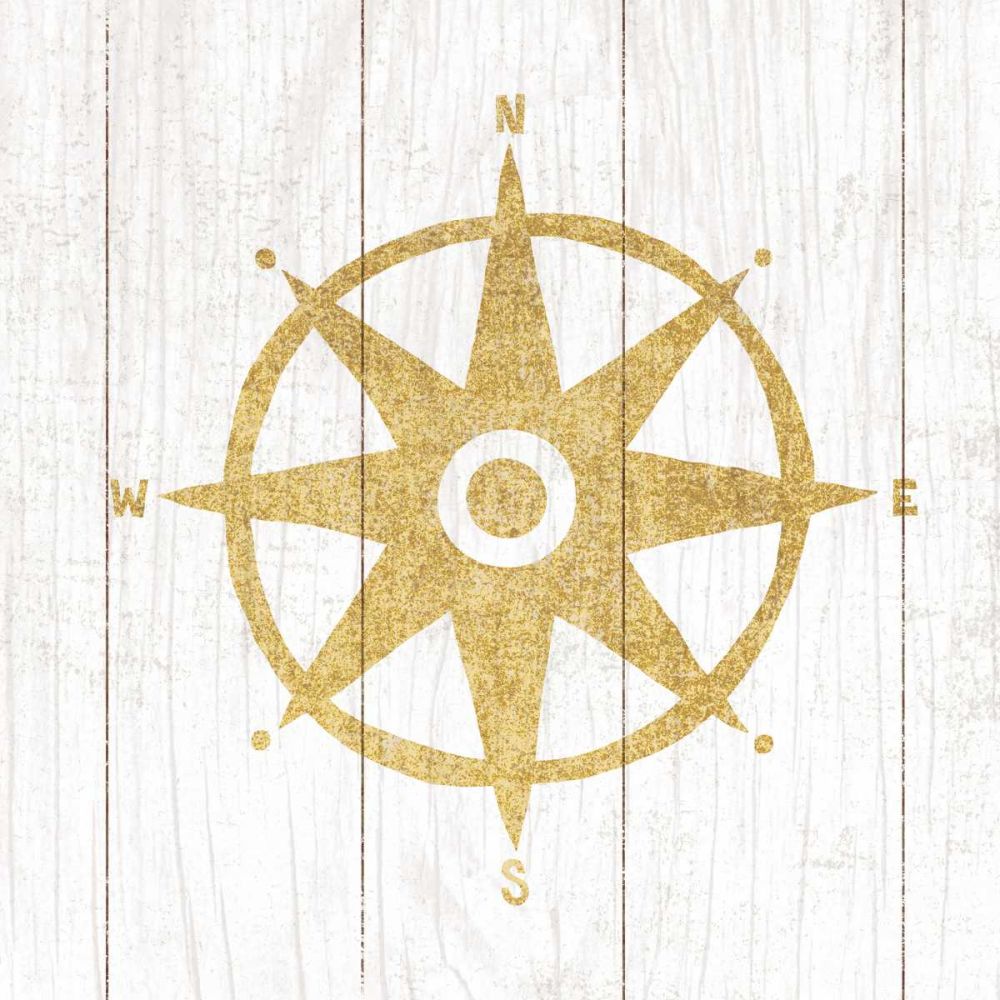 Beachscape IV Compass Gold Neutral art print by Michael Mullan for $57.95 CAD
