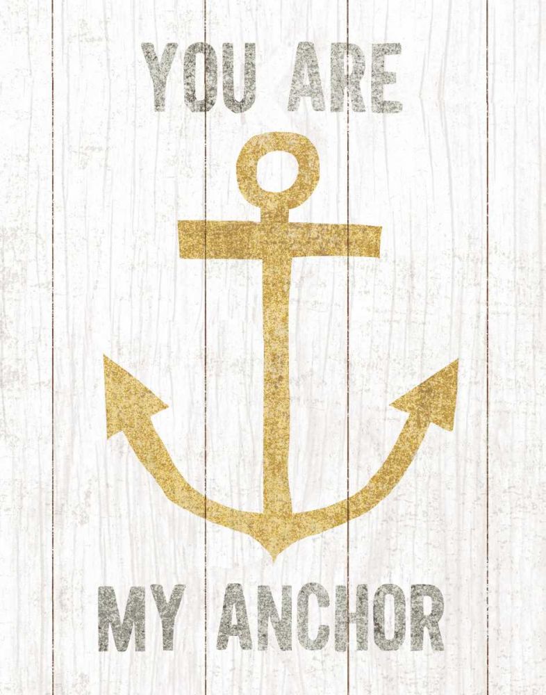 Beachscape III Anchor Quote Gold Neutral art print by Michael Mullan for $57.95 CAD